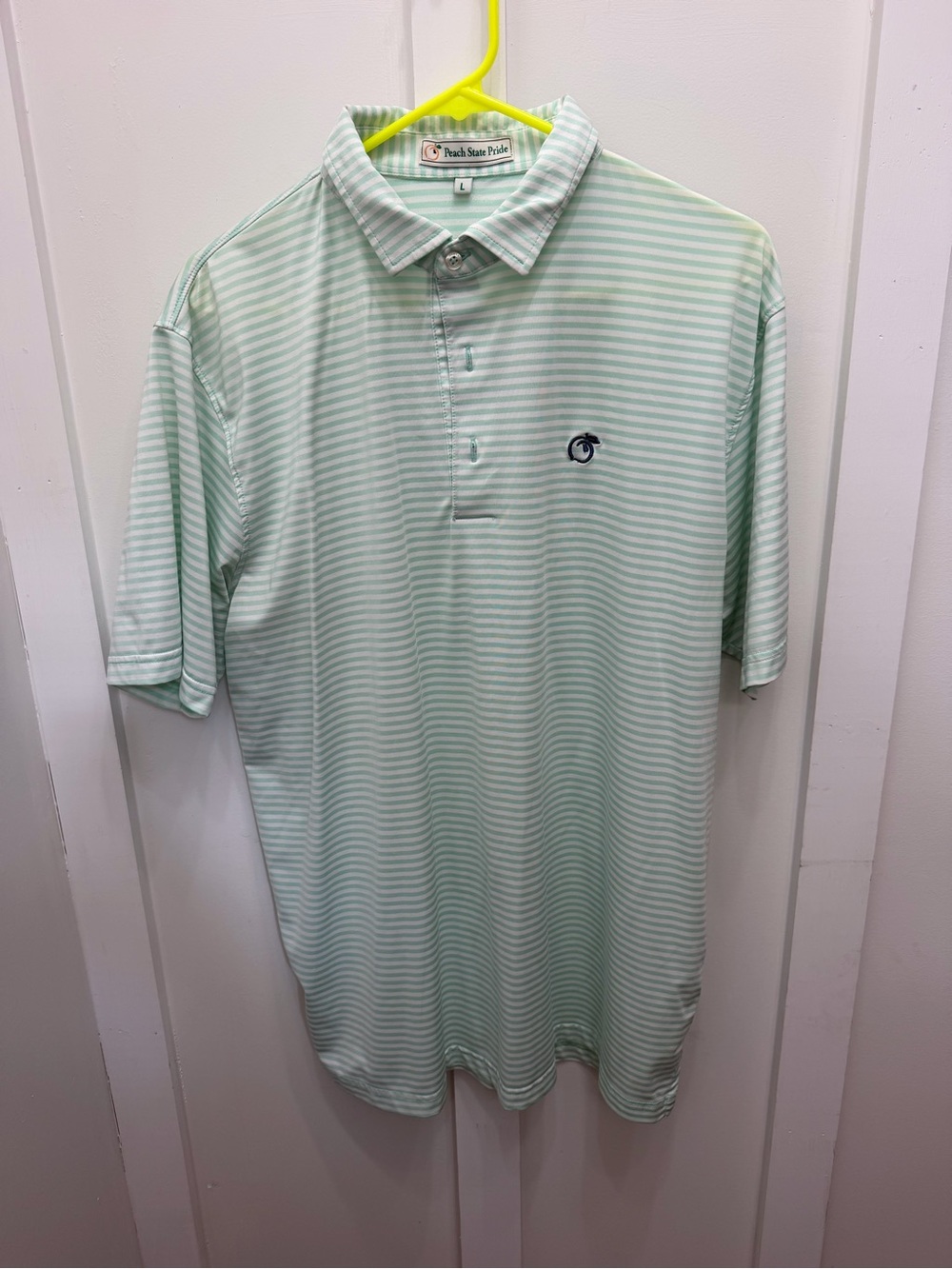 Peach State Pride Performance Men's Mint Stripe Polo